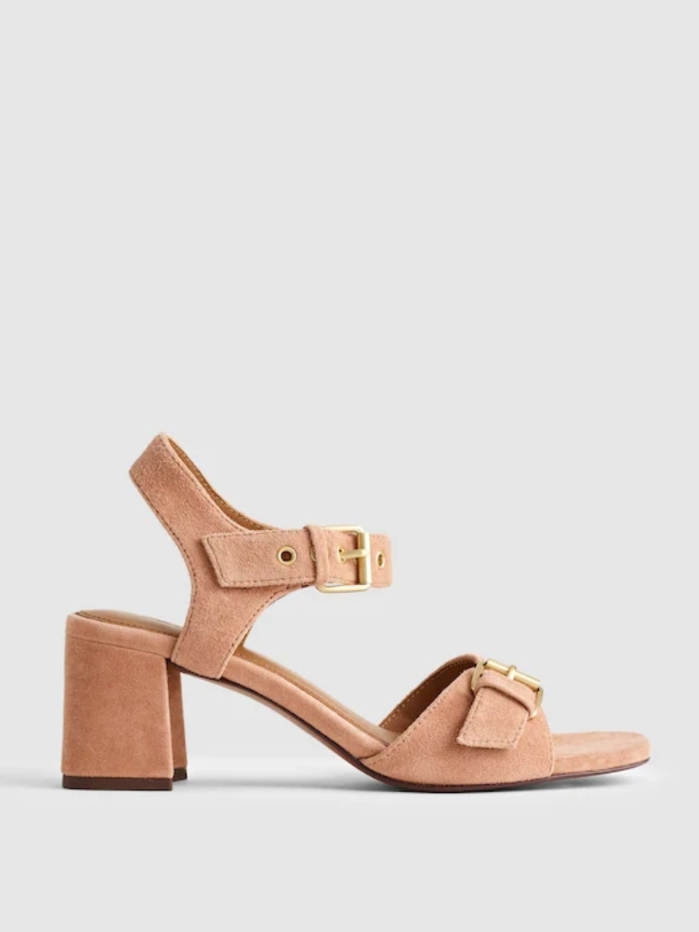 New! Madewell The Neeka Ankle-Strap Heeled Sandal in Suede Warm Umber 8 - Picture 2 of 15